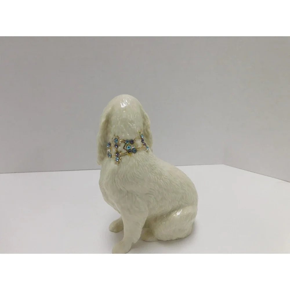 Two Lenox Figurines Cocker-Spaniel w/ Gem Collar & Cat w/Gem Collar DW799